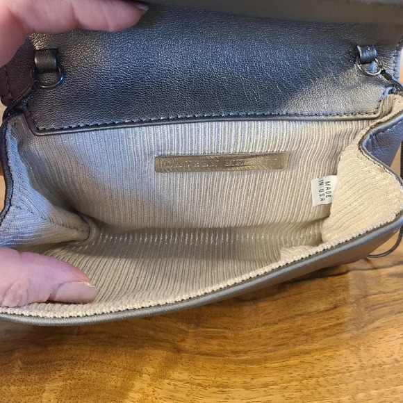 Lauren Merkin Leather Metallic Crossbody Bag - Picture 9 of 10